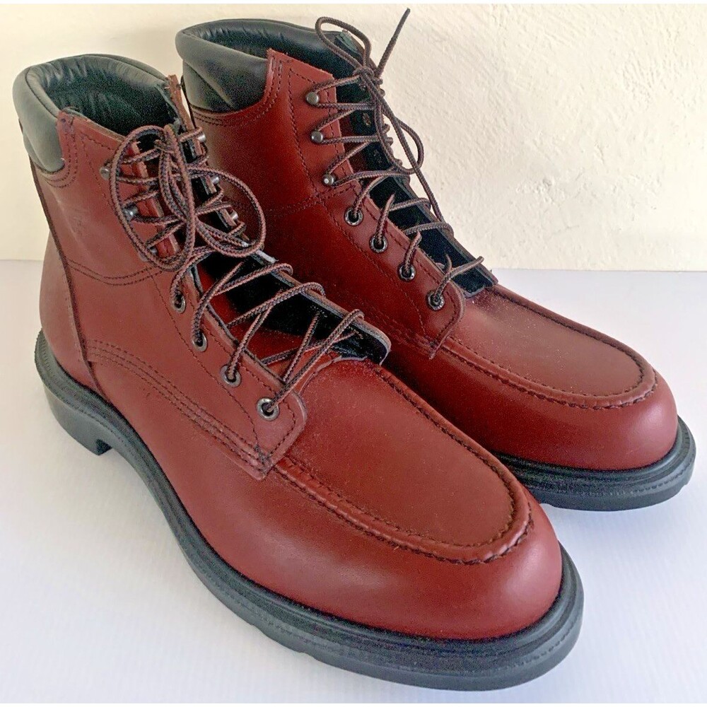 Red Wing 202 SuperSole  Soft Toe Burgundy/Brown Boots Mens Size 11 B Made In USA